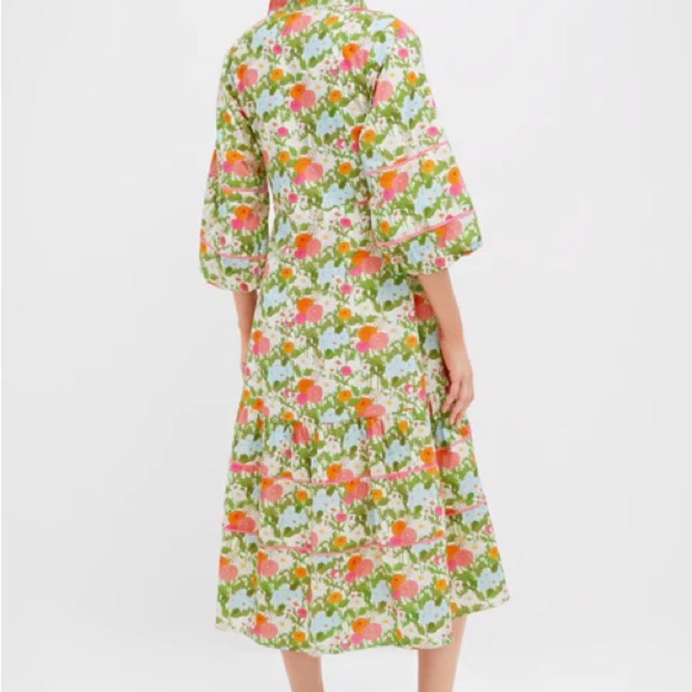 TUCKERNUCK Multi Green Begonia Floral Hillsborough Midi Dress - Picture 3 of 4